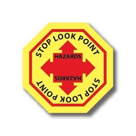 Ergomat 17in OCTAGON SIGNS - Stop Look Point Hazards DSV-SIGN 289 #4043 -UEN